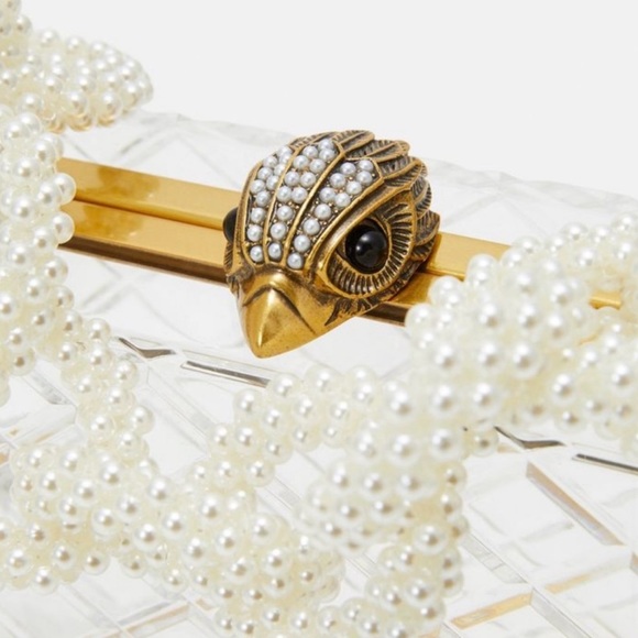 Kurt Geiger Clear Acrylic Clutch Bag with Pearl Handle - Picture 8 of 13